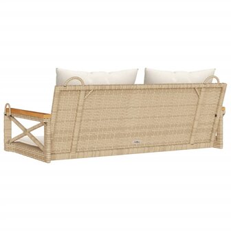 Schommelbank met kussens 109x62x40 cm poly rattan beige 6