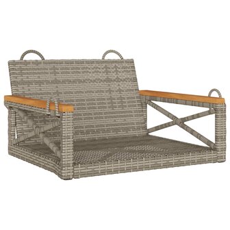 Schommelbank 63x62x40 cm poly rattan grijs 2