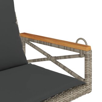 Schommelbank met kussens 63x62x40 cm poly rattan grijs 7