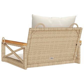 Schommelbank met kussens 63x62x40 cm poly rattan beige 6