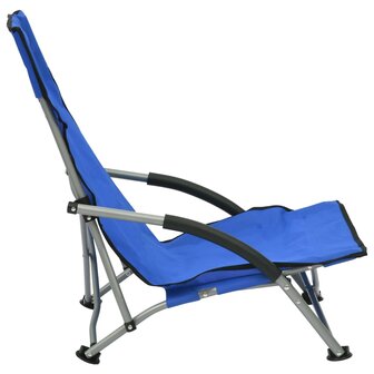 Strandstoelen 2 st inklapbaar stof blauw 4