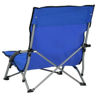 Strandstoelen 2 st inklapbaar stof blauw 5