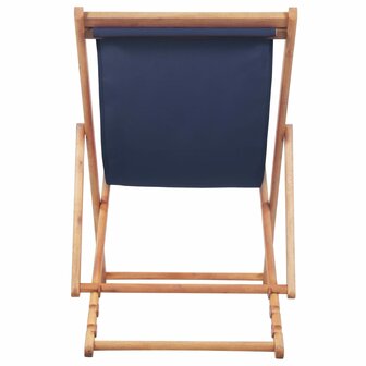 Strandstoel inklapbaar stof en houten frame blauw 4