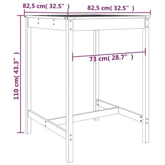 3-delige Barset massief grenenhout wit 9