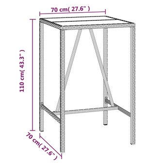 3-delige Tuinbarset met kussens poly rattan zwart 7