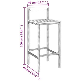 5-delige Tuinbarset poly rattan en massief acaciahout zwart 8