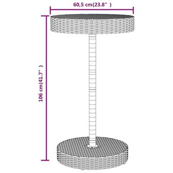 3-delige Tuinbarset poly rattan en massief acaciahout grijs 8