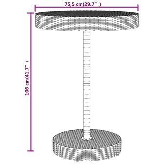 5-delige Tuinbarset poly rattan en massief acaciahout grijs 8