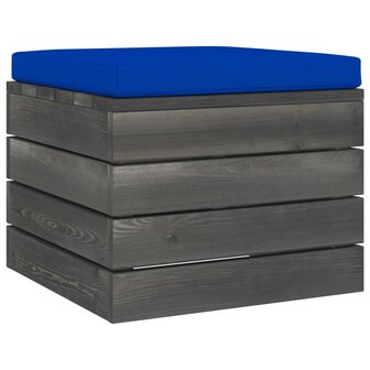 Tuinhocker met kussen pallet grenenhout 2