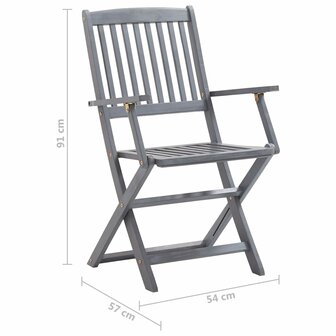 Tuinstoelen 2 st inklapbaar met kussens massief acaciahout 11