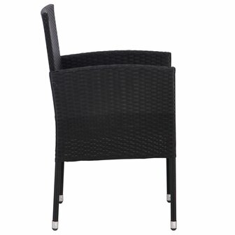 Tuinstoelen 4 st poly rattan zwart 4