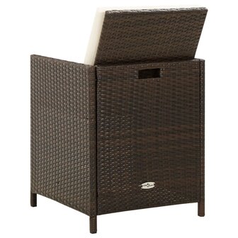 Tuinstoelen 4 st met kussens poly rattan bruin 5