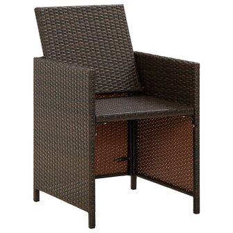 Tuinstoelen 4 st met kussens poly rattan bruin 7