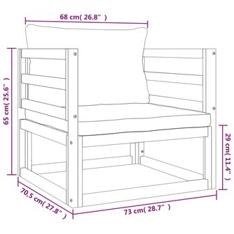 Tuinstoel met kussens massief acaciahout taupe 8