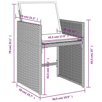 Tuinstoelen 4 st met kussens poly rattan lichtgrijs 12