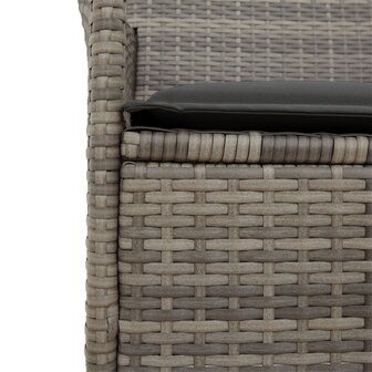 Tuinstoelen 2 st met kussens poly rattan en massief hout grijs 8