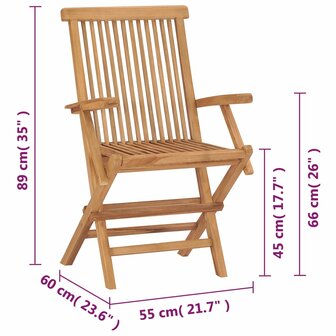 Tuinstoelen inklapbaar 2 st massief teakhout 9