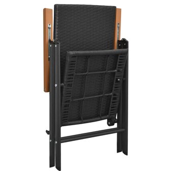 Tuinstoelen stapelbaar 2 st poly rattan zwart 5