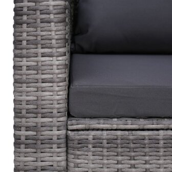 Tuinstoel met kussens poly rattan grijs 5