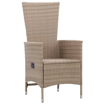 Tuinstoelen 2 st met kussens poly rattan beige 3