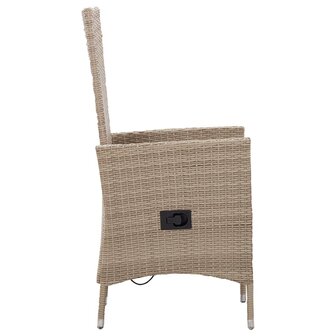 Tuinstoelen 2 st met kussens poly rattan beige 6