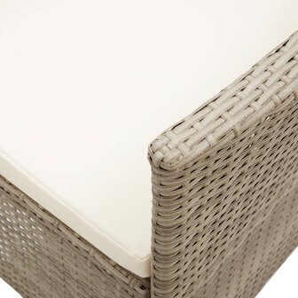 Tuinstoelen 2 st met kussens poly rattan beige 10