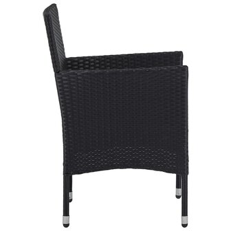 Tuinstoelen 2 st poly rattan zwart 4