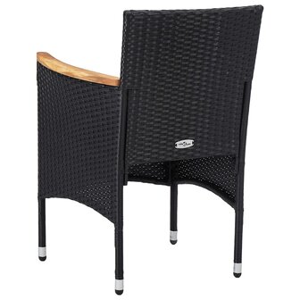 Tuinstoelen 2 st poly rattan zwart 5