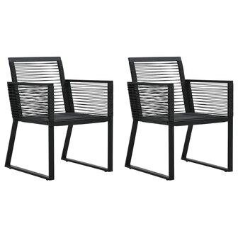 Tuinstoelen 2 st PVC-rattan zwart 1