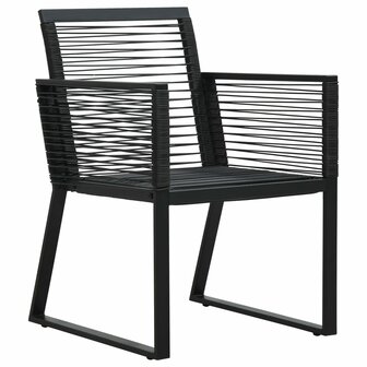 Tuinstoelen 2 st PVC-rattan zwart 2