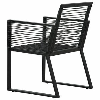 Tuinstoelen 2 st PVC-rattan zwart 5