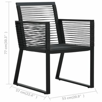 Tuinstoelen 2 st PVC-rattan zwart 9