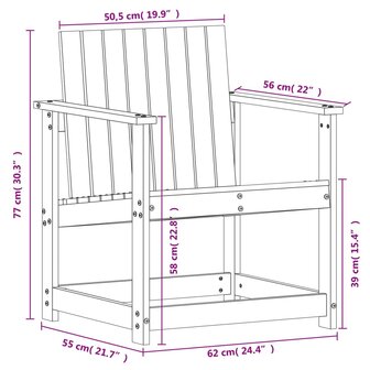 Tuinstoel 62x56x77 cm ge&iuml;mpregneerd grenenhout 9