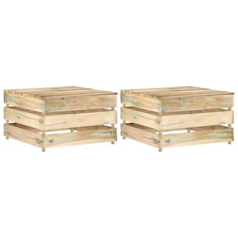 Tuintafels 2 st pallet ge&iuml;mpregneerd grenenhout 1