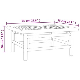 Tuintafel 65x55x30 cm bamboe 7