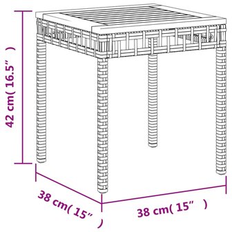 Tuintafel 38x38x42 cm poly rattan en acaciahout gemengd beige 10