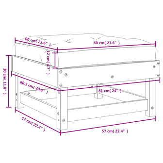 Tuinvoetenbank met kussen massief douglashout 9