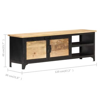 Tv-meubel 120x30x40 cm massief mangohout 7