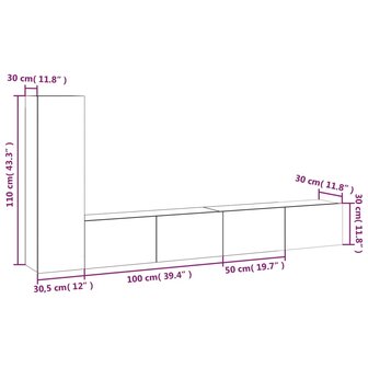 3-delige Tv-meubelset bewerkt hout betongrijs 10