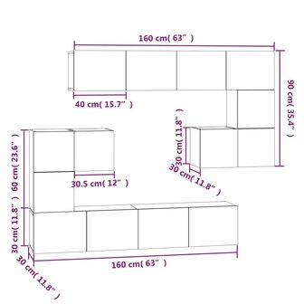 Tv-wandmeubel bewerkt hout sonoma eikenkleurig 10