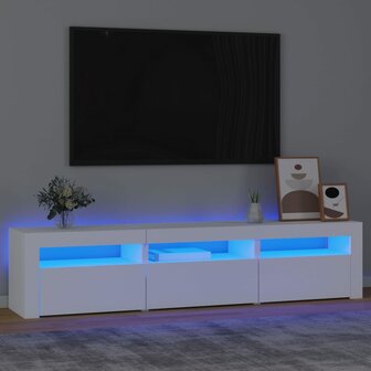 Tv-meubel met LED-verlichting 180x35x40 cm wit 1