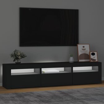 Tv-meubel met LED-verlichting 180x35x40 cm zwart 3