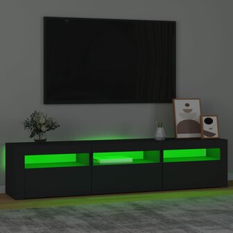 Tv-meubel met LED-verlichting 180x35x40 cm zwart 4