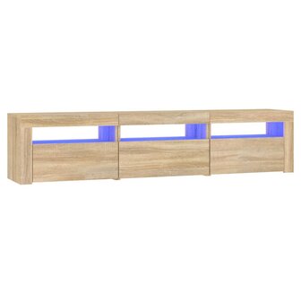 Tv-meubel met LED-verlichting 180x35x40 cm sonoma eikenkleurig 2