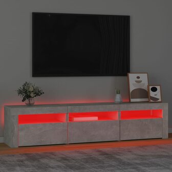 Tv-meubel met LED-verlichting 180x35x40 cm betongrijs 5