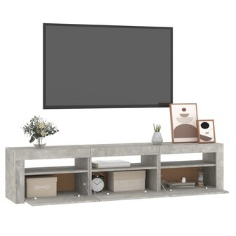 Tv-meubel met LED-verlichting 180x35x40 cm betongrijs 6