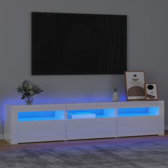 Tv-meubel met LED-verlichting 180x35x40 cm hoogglans wit 1