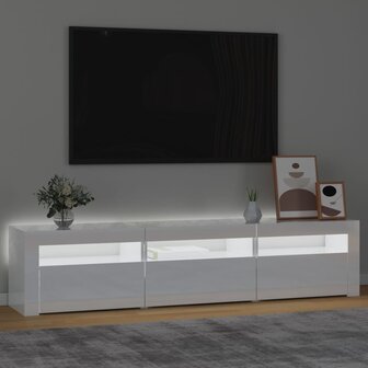 Tv-meubel met LED-verlichting 180x35x40 cm hoogglans wit 3