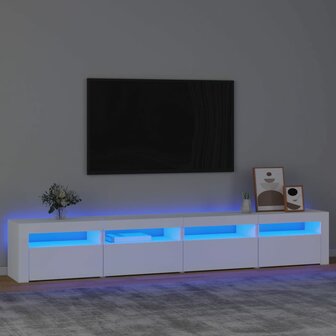 Tv-meubel met LED-verlichting 240x35x40 cm wit 1