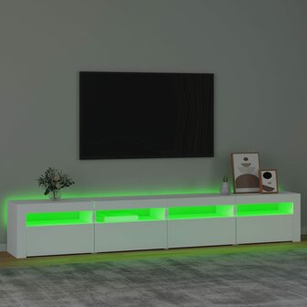 Tv-meubel met LED-verlichting 240x35x40 cm wit 4